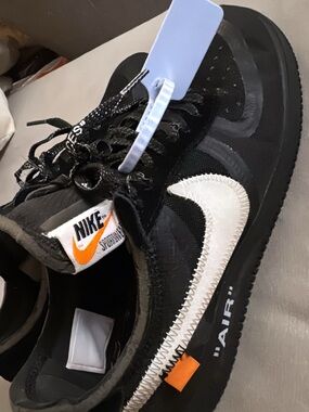 Off-White x Nike Black & White Sneakers with Orange Accents